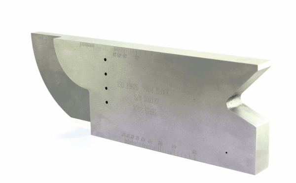 Калибровочный образец по ISO 19675 для настройки дефектоскопов на фазированной решетке